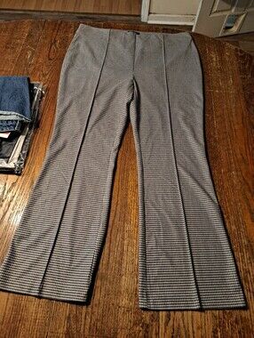 PXL New York Clothing Co Grey White Elastic Waist Pull On Pants Petite XL